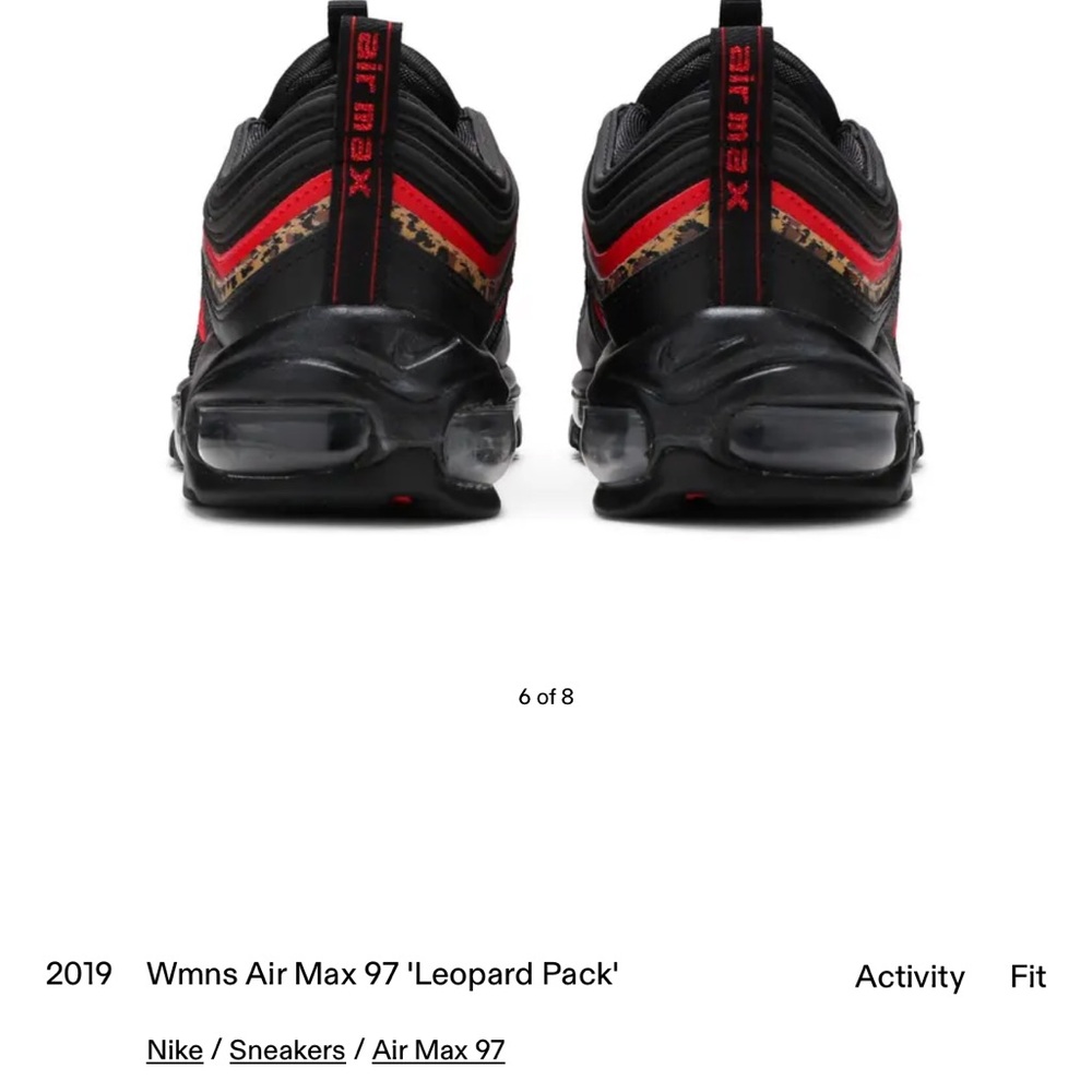 Nike Air Max 97 Black and Red with Leopard Print - Picture 3 of 10